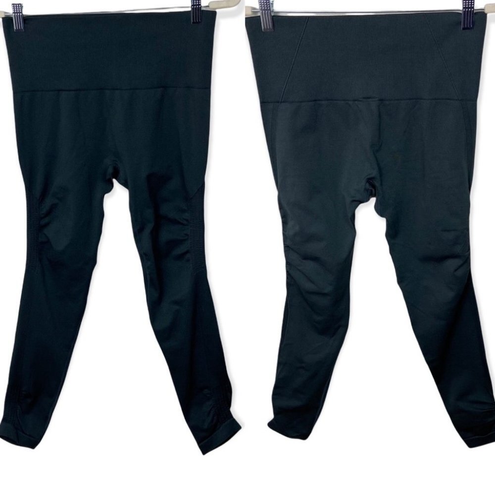 Mono B Grey High Rise Ribbed Leggings Size Large Style APH2501 Yoga Dance Pants